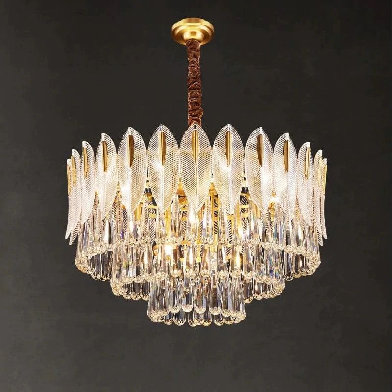 Flake 3-Tier Crystal Chandelier 24"