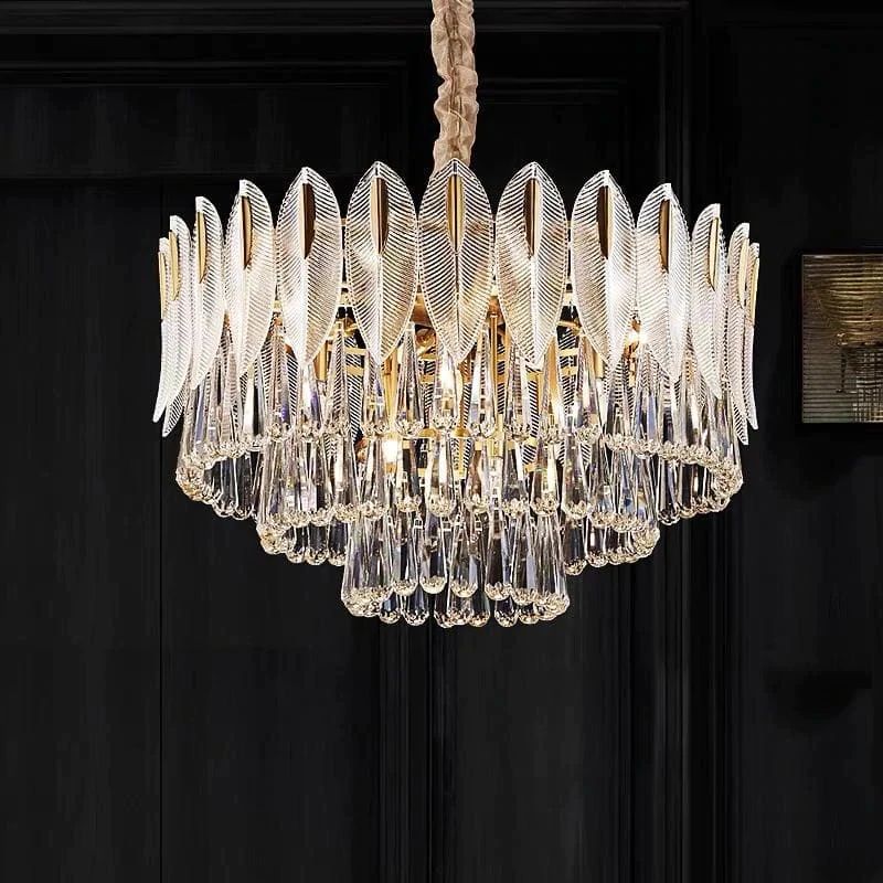 Flake 3-Tier Crystal Chandelier 32"