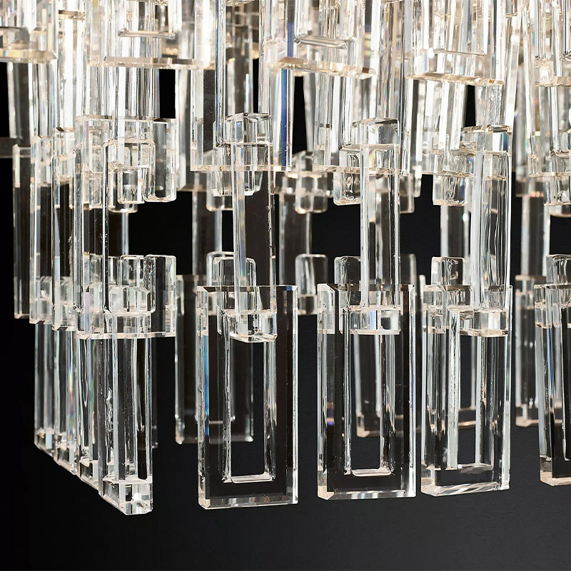 Mia 3 Tier Crystal Rectangular Chandelier 60"