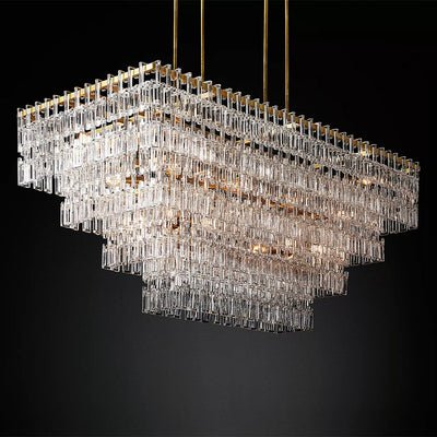 Mia 4 Tier Crystal Rectangular Chandelier 72"