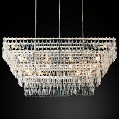 Mia 4 Tier Crystal Rectangular Chandelier 72"