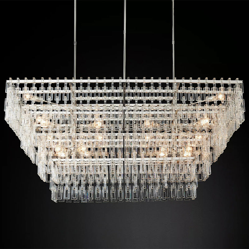Mia 4 Tier Crystal Rectangular Chandelier 72"