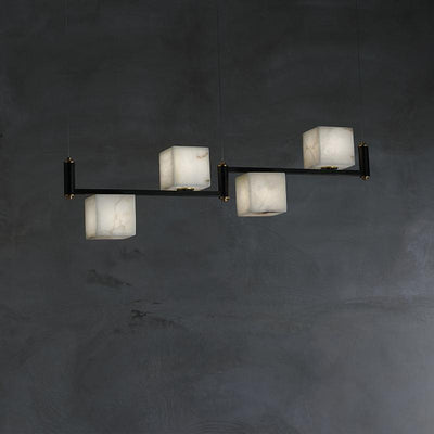 Alabaster Cubic Island Chandelier