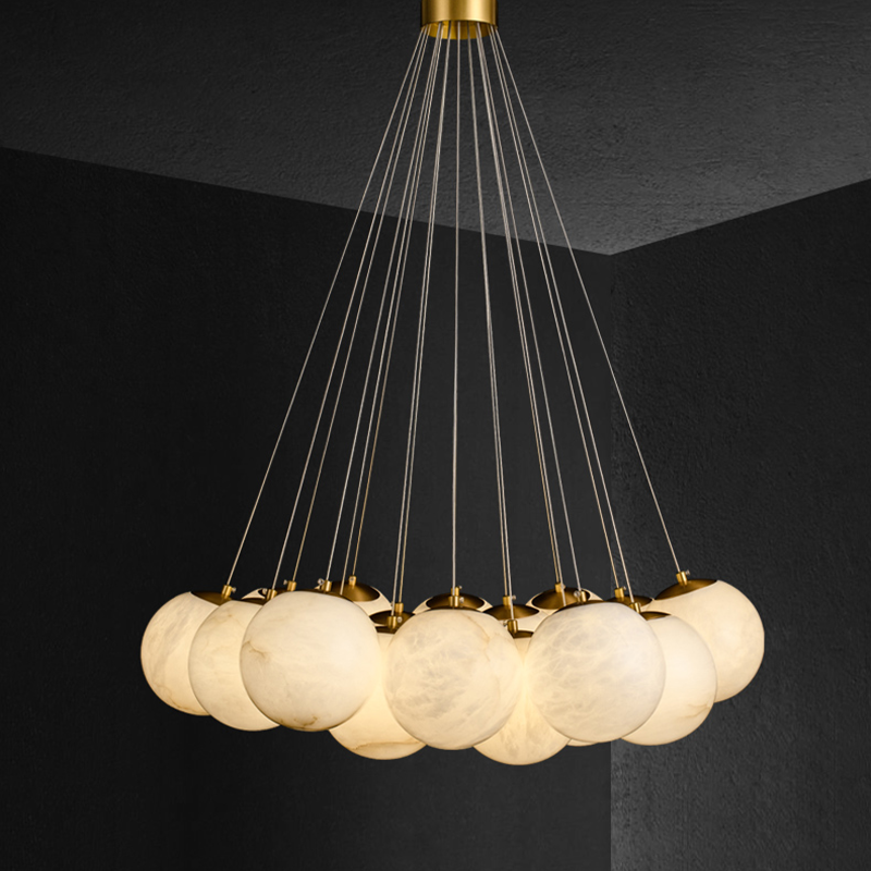 Alabaster Globe Art Pendant Light