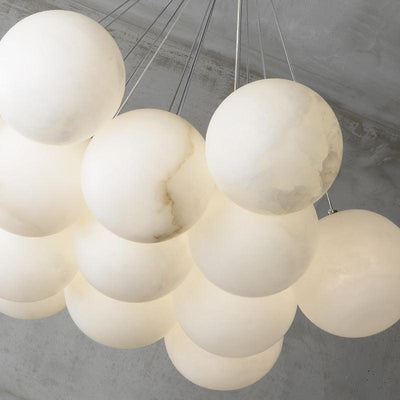 Alabaster Globe Art Pendant Light