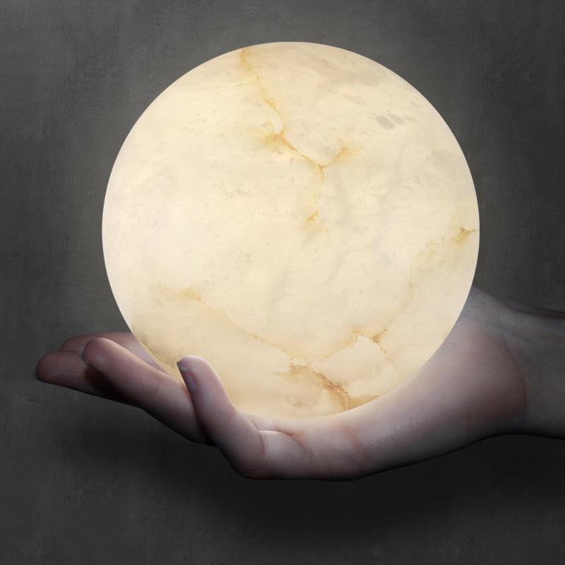 Alabaster Globe Art Pendant Light