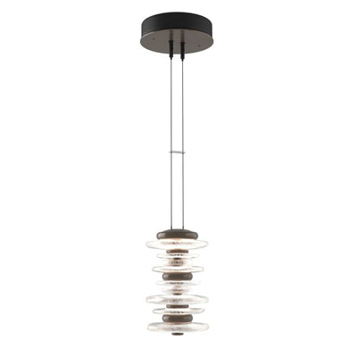 Hubbardton Forge Cairn 10" Wide LED Abstract Mini Pendant - Bronze Finish