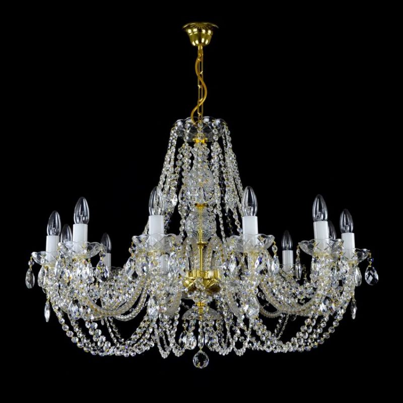 Antique Brillante 12 Lights Crystal Chandelier