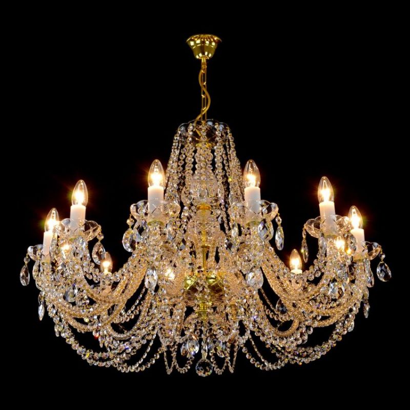 Antique Brillante 12 Lights Crystal Chandelier