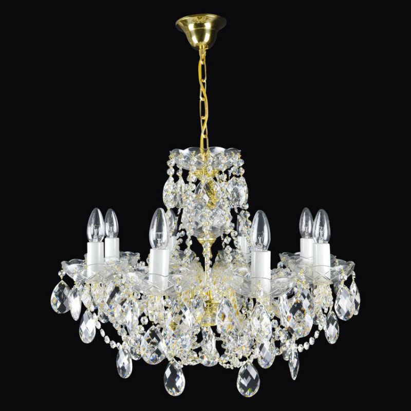 Antique  Clesy 8 Light Crystal Glass Chandelier