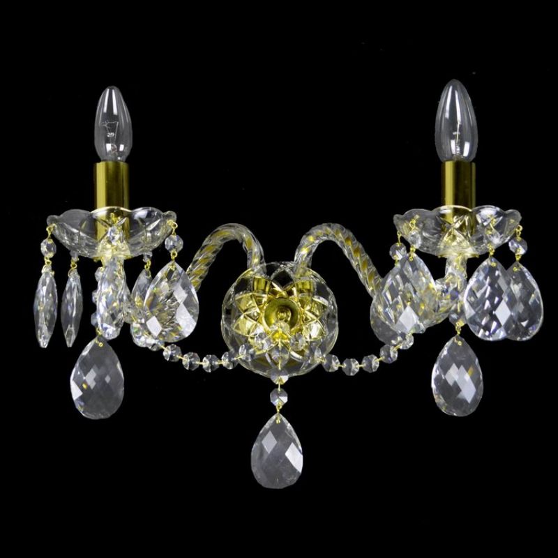 Antique  Maniera 2 Lights Crystal  Wall Light