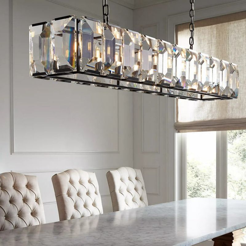 Hewson Multicurve Crystal Rectangular Chandelier 74“