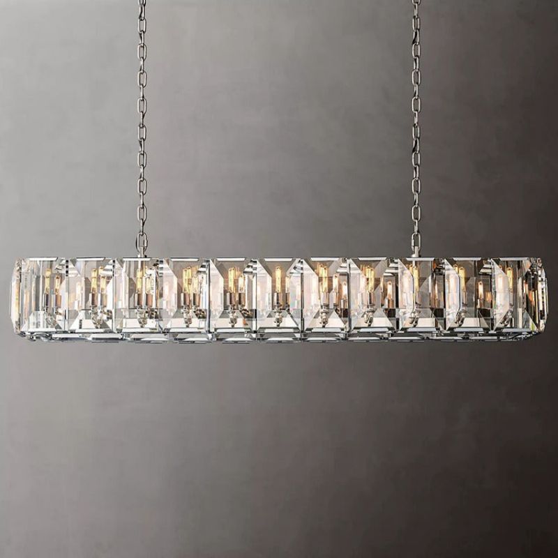 Hewson Multicurve Crystal Rectangular Chandelier 74“