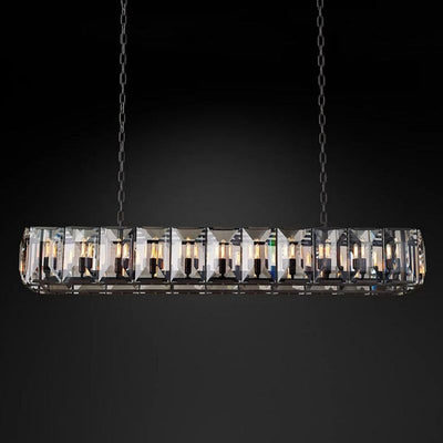 Hewson Multicurve Crystal Rectangular Chandelier 74“