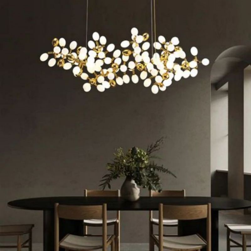 Escamoles Modern Linear Grape Chandelier