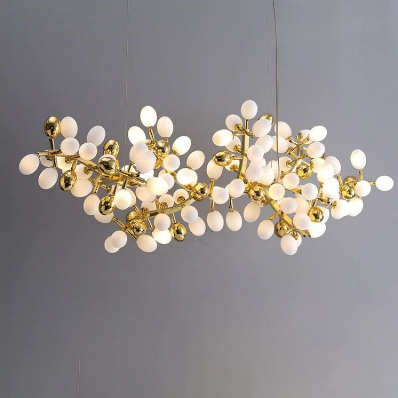 Escamoles Modern Linear Grape Chandelier