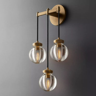 Fantasy Pearl Glass Ball Three-Head Wall Sconce
