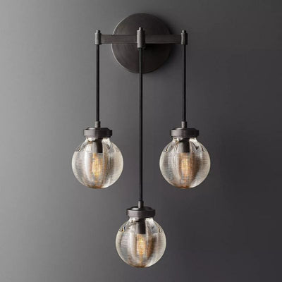 Fantasy Pearl Glass Ball Three-Head Wall Sconce