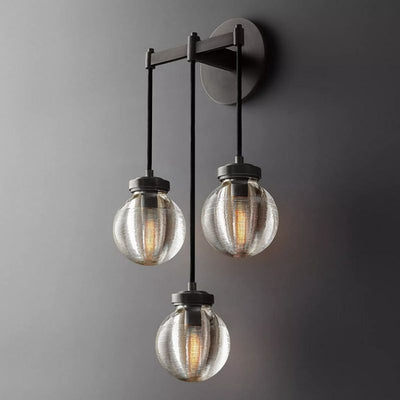 Fantasy Pearl Glass Ball Three-Head Wall Sconce