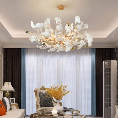 Ginkgo Ceramic Petal Chandelier