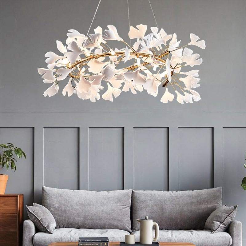 Ginkgo Ceramic Round Chandelier