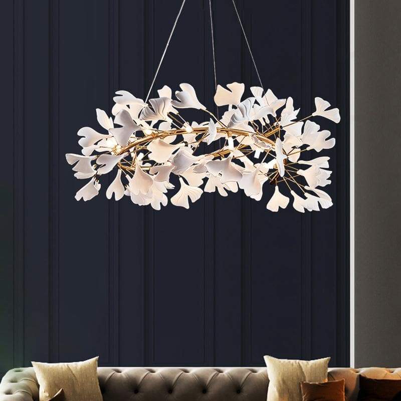 Ginkgo Ceramic Round Chandelier