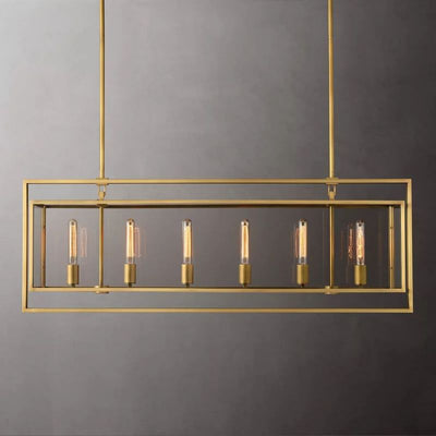 Vera Glass Rectangular Chandelier 54"