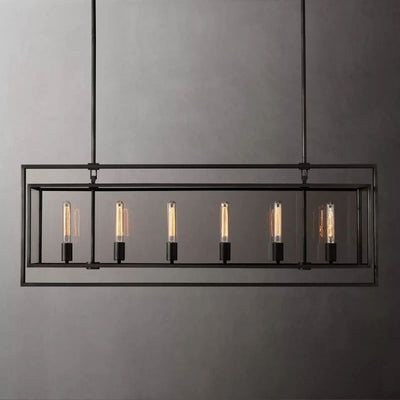 Vera Glass Rectangular Chandelier 54"