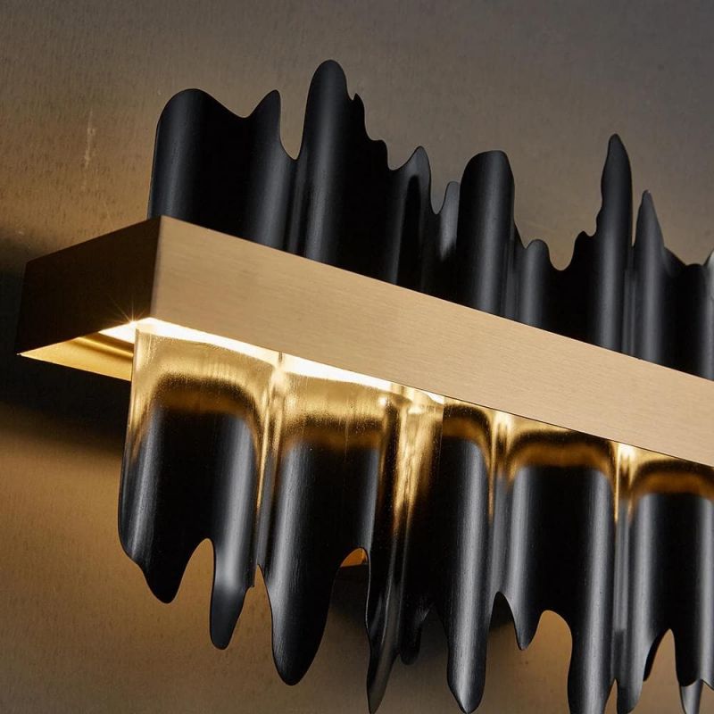 Hilbert Modern Brushed Black  Wall Sconce W17"