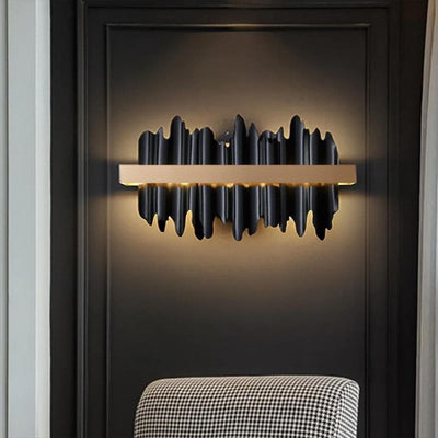 Hilbert Modern Brushed Black  Wall Sconce W17"