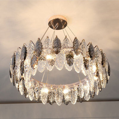 Flora Leaf Ring Chandelier 19"