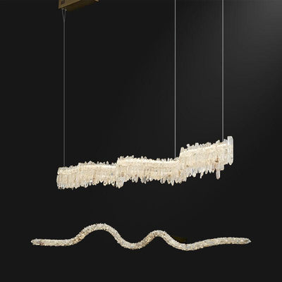 Primary Crystal Cluster Linear Dining Chandelier