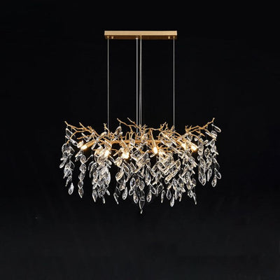 Lorna Linear Gold Chandeliers Tree Branch Kitchen, Gold Chandelier