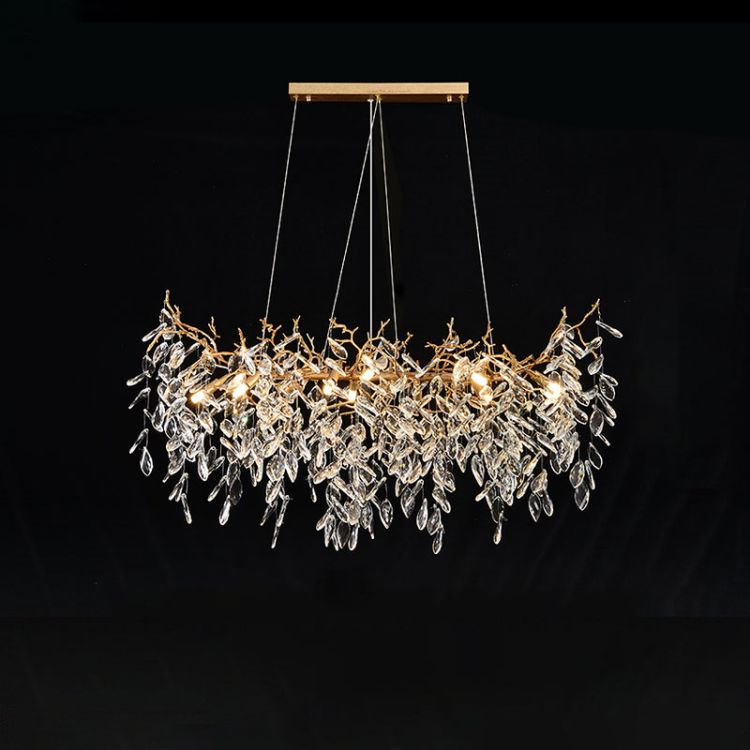 Lorna Linear Gold Chandeliers Tree Branch Kitchen, Gold Chandelier