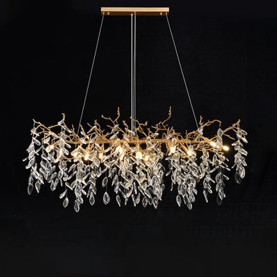 Lorna Linear Gold Chandeliers Tree Branch Kitchen, Gold Chandelier