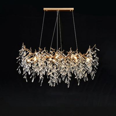 Lorna Linear Gold Chandeliers Tree Branch Kitchen, Gold Chandelier