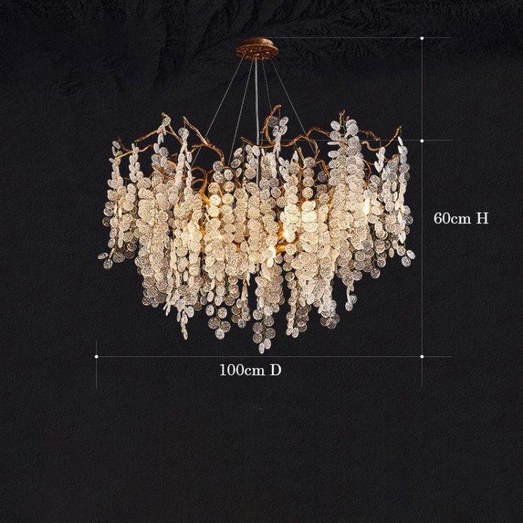 Lorna Modern Gold Chandelier Light Fixture, Round Branch Chandelier