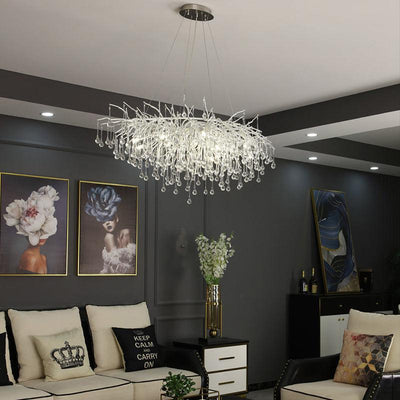 Lorna Modern Raindrop Tree Branch Crystal Chandelier 47.5" L