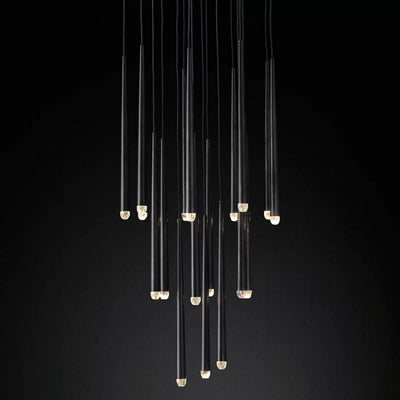 Charlotte Shower Round Tapered Tubular Chandelier 30"