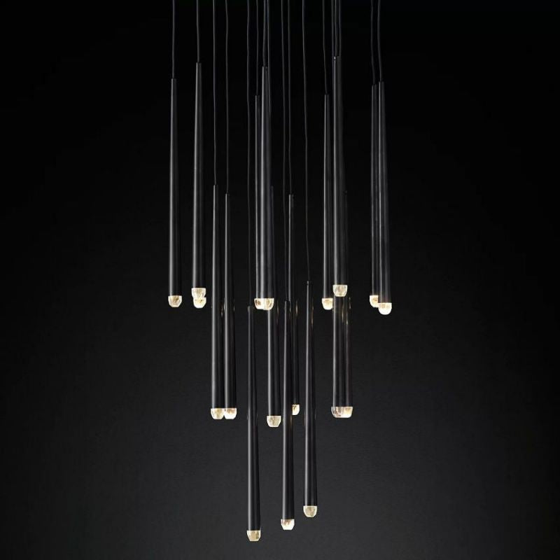 Charlotte Shower Round Tapered Tubular Chandelier 30"
