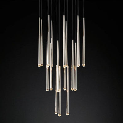 Charlotte Shower Round Tapered Tubular Chandelier 30"
