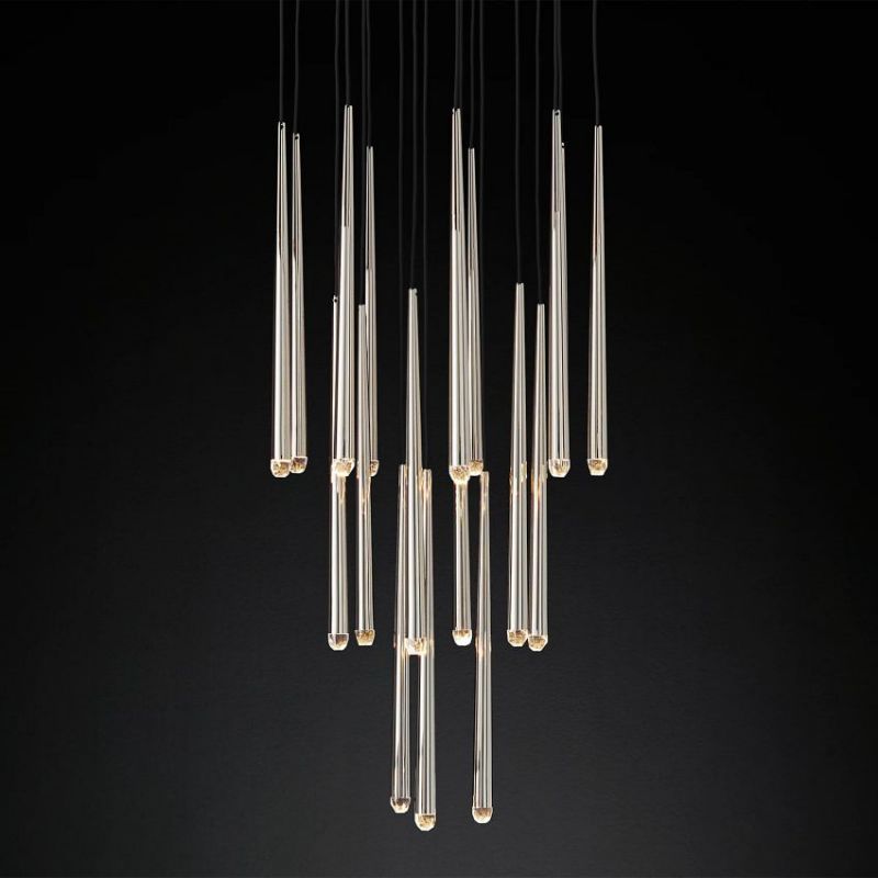 Charlotte Shower Round Tapered Tubular Chandelier 30"