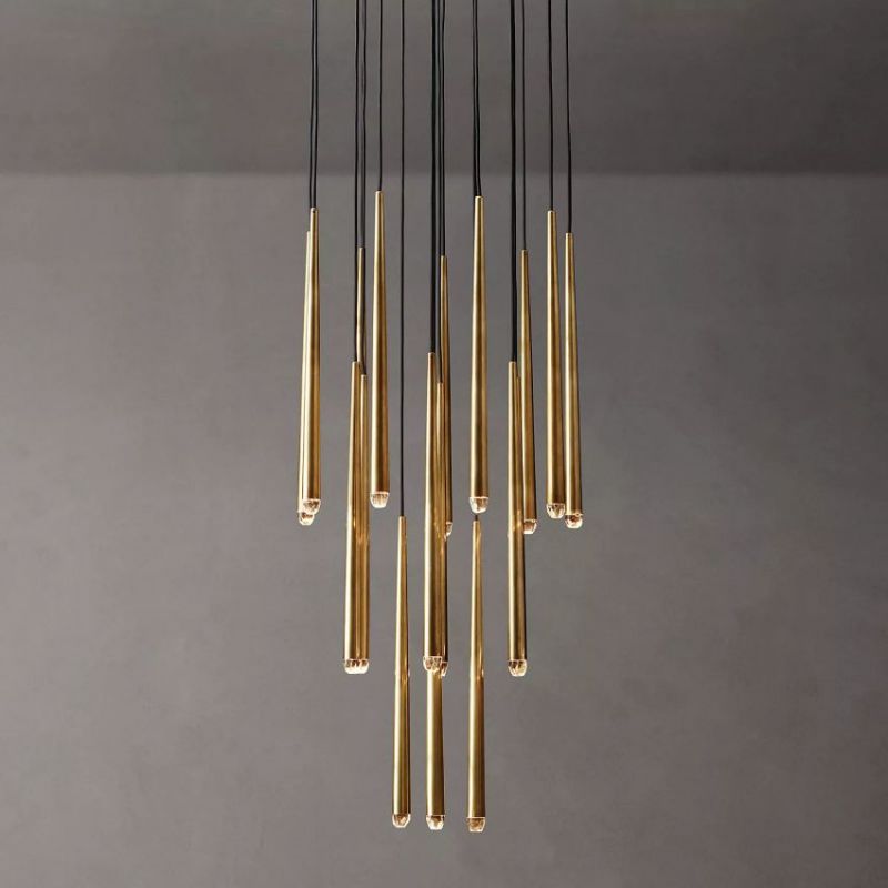 Charlotte Shower Round Tapered Tubular Chandelier 30"