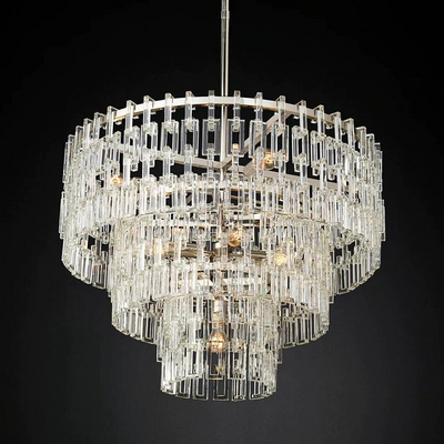 Mia 3 Tier Crystal Round Chandelier 36"