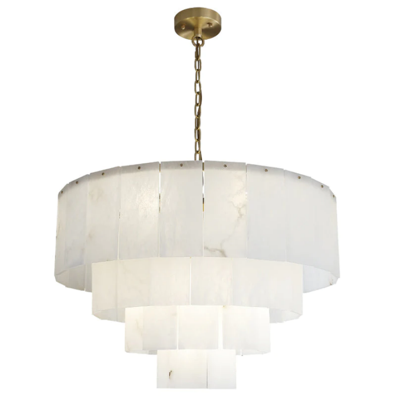 Alabaster Modern Multi-Layer Round Chandelier 31"