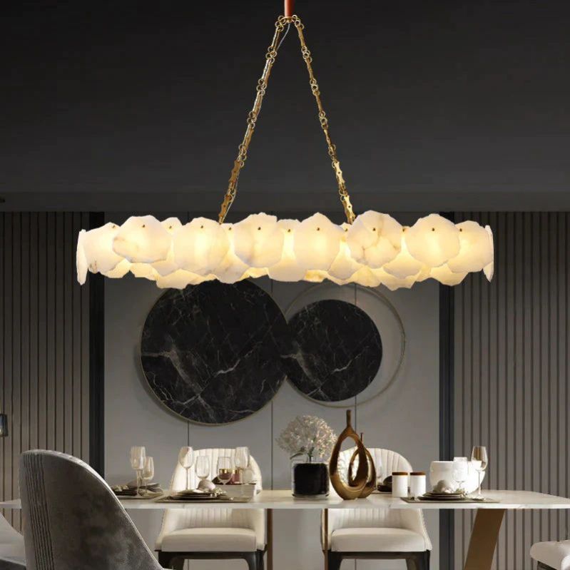 Nasile Linear Alabaster Chandelier (Chain)