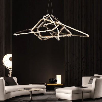 Primary Irregular Modern Living Room Rock Crystal Chandelier