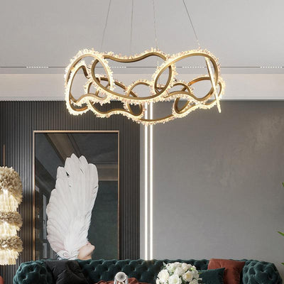 Primary Multi Ring Rock Crystal Chandelier