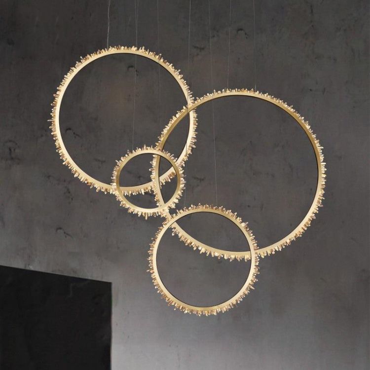 Primary Rock Crystal Ring Chandelier For Living Room