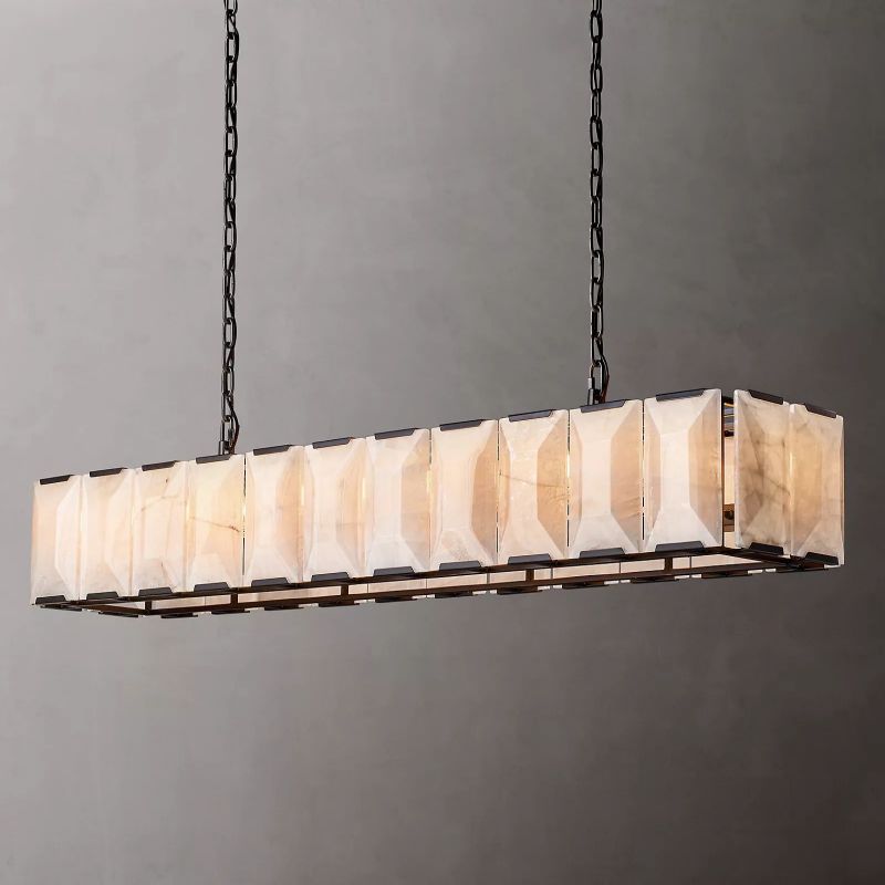 Hewson Calcite Rectangular Chandelier 74"